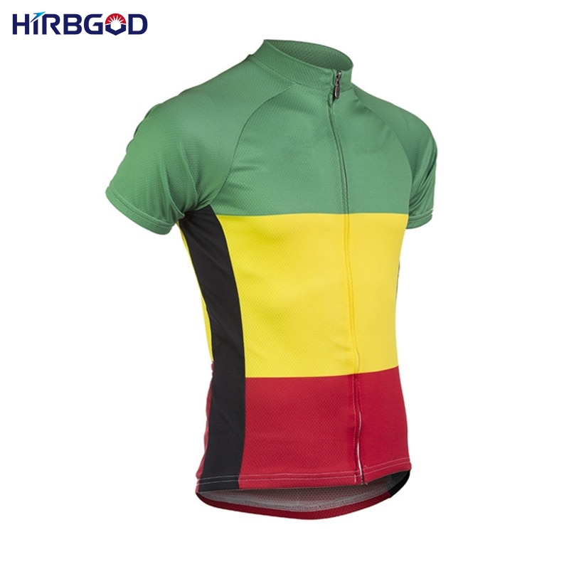 HIRBGOD 2016 새로운 디자인 남성 사이클링 저지 쿨 녹색 노란색 빨간색 통기성 패브릭 여름 스타일 타고 사이클 야외 셔츠, NM336
